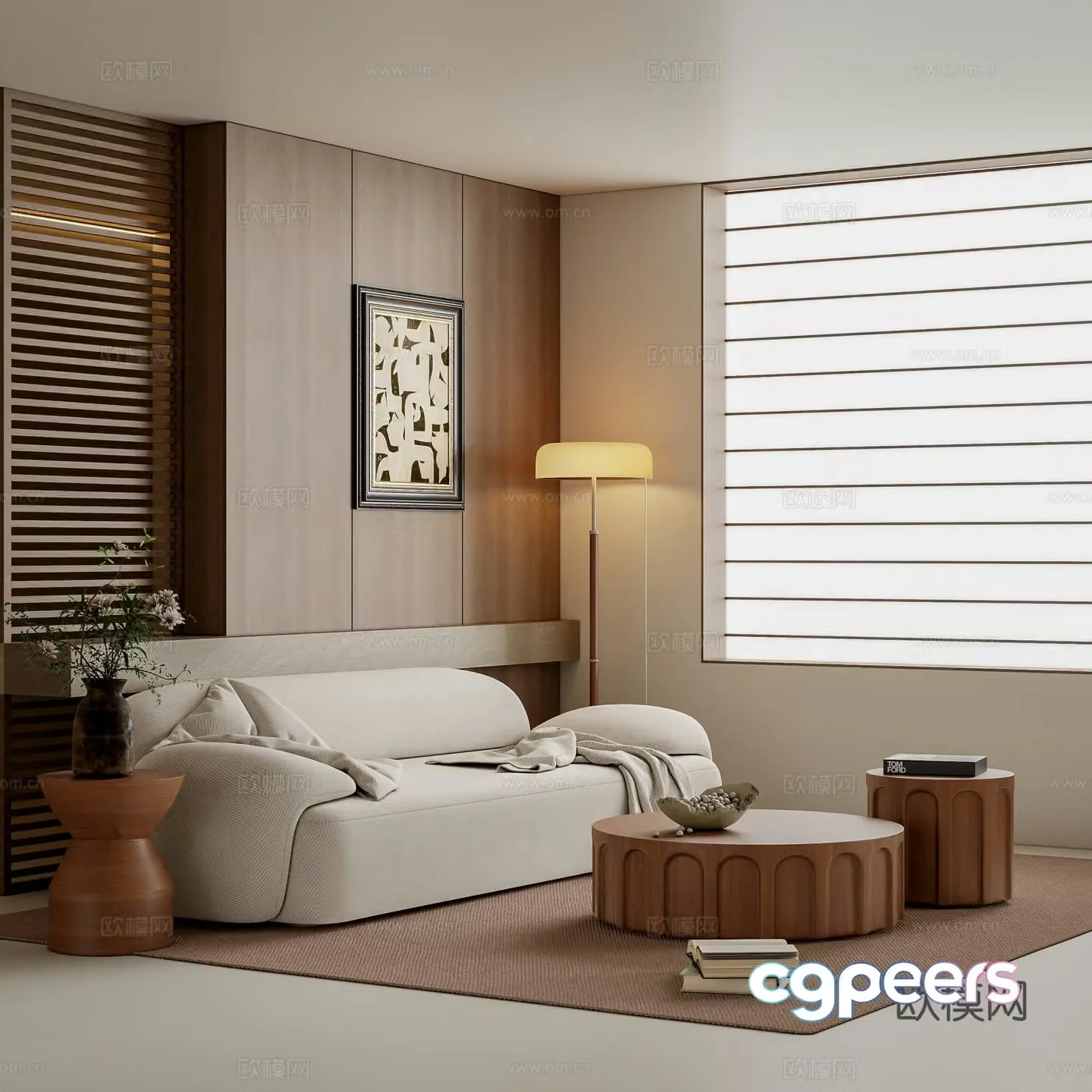 Middle-aged living room 3d model