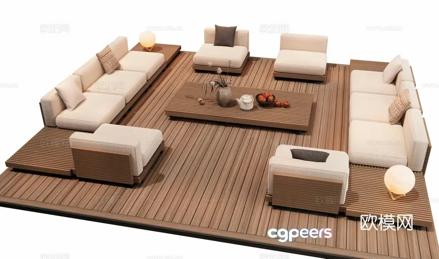 Modern outdoor sofa combination sofa 3d model