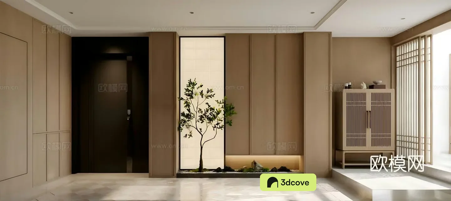 New Chinese shoe cabinet Song’s shoe cabinet End view Entrance