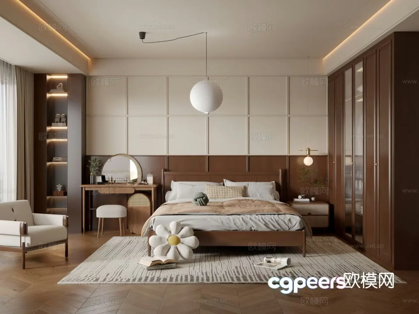 Medieval style bedroom master bedroom 3d model