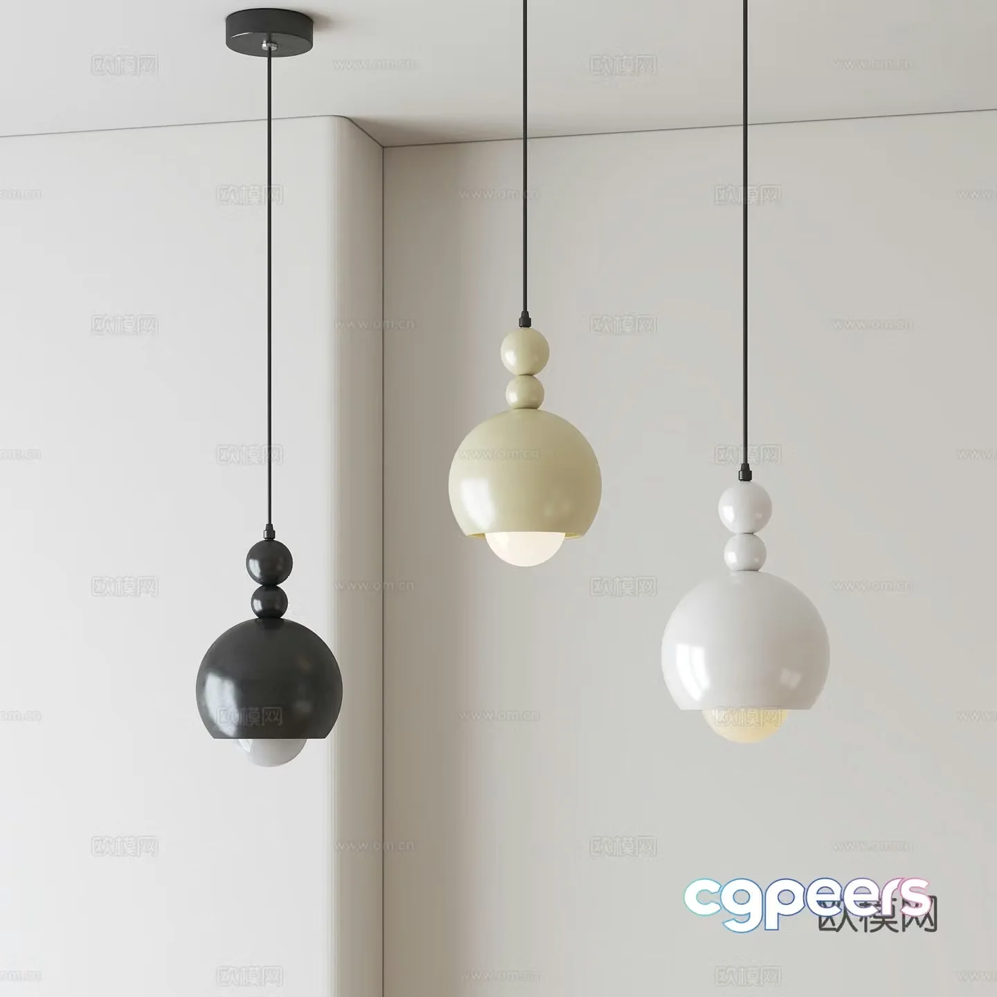 Modern minimalist chandelier 3d model