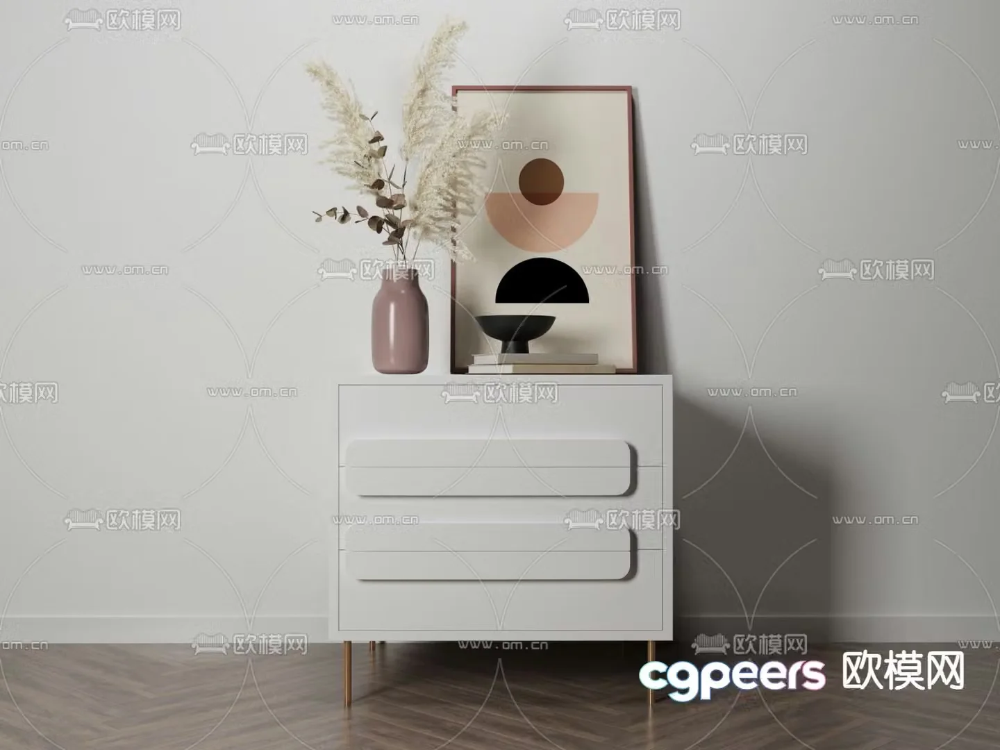 Modern bedside table 3d model