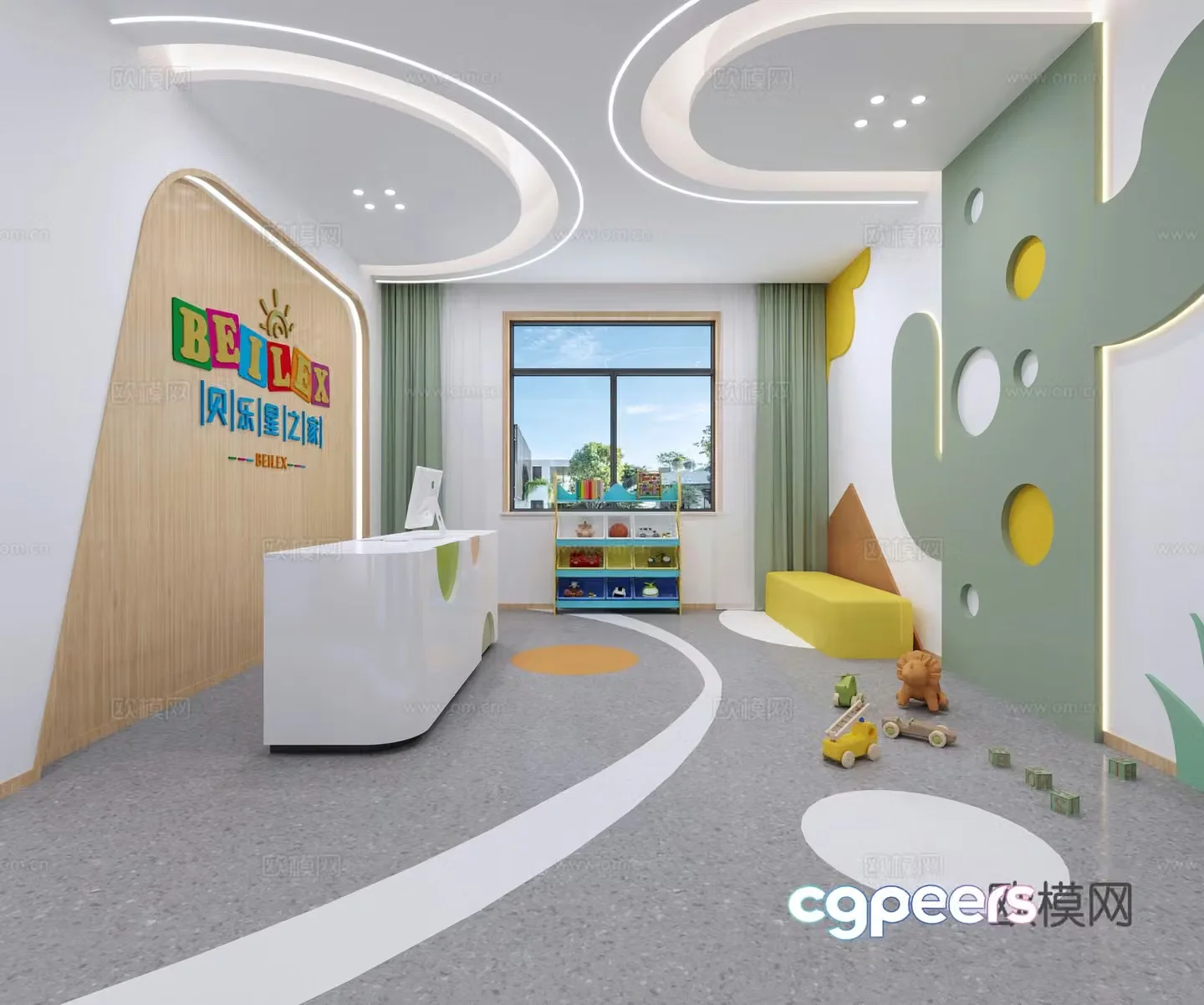 Kindergarten hall aisle 3d model