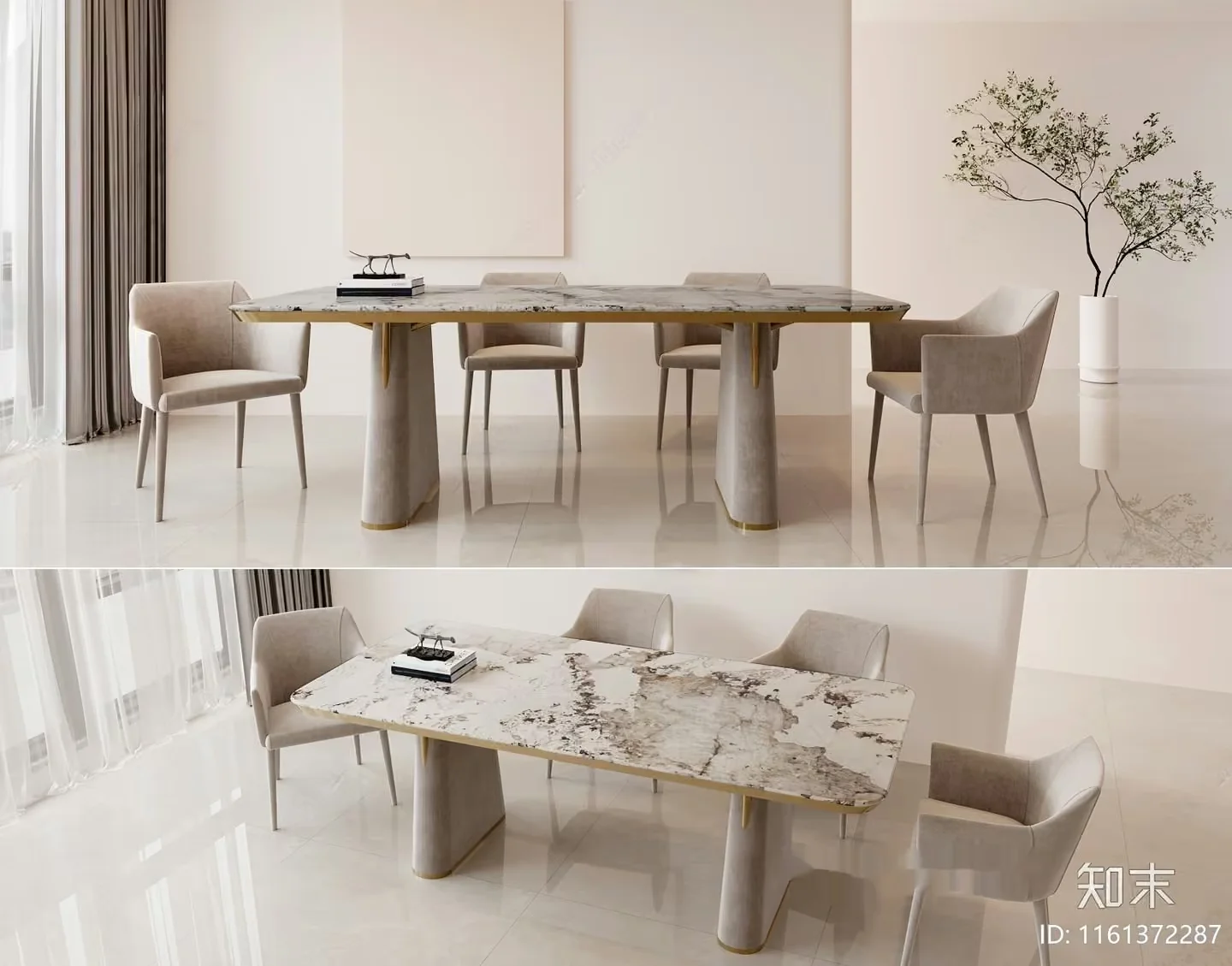 Modern Dining Table 3D Model – 8725 – CORONA Render