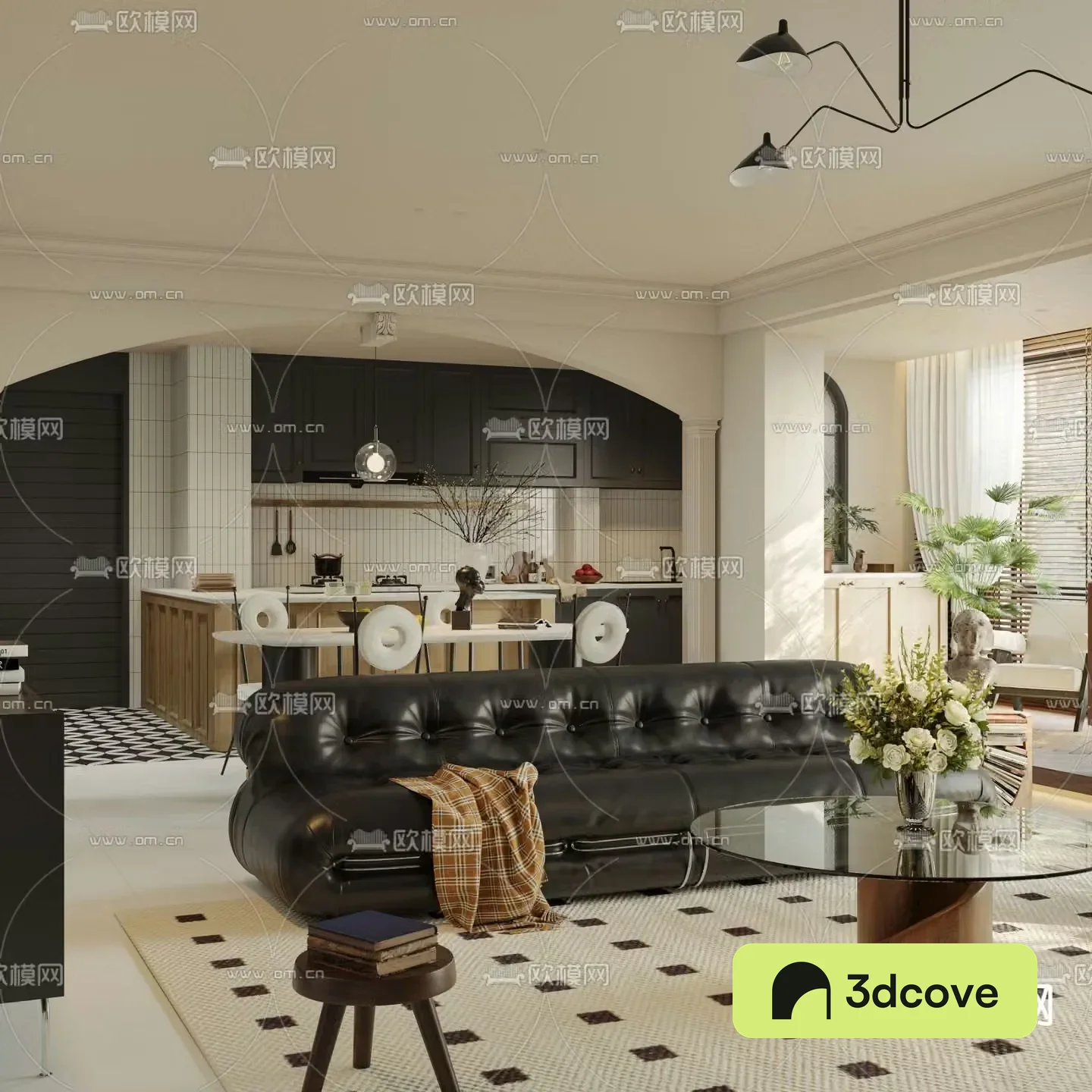 French living room dining room