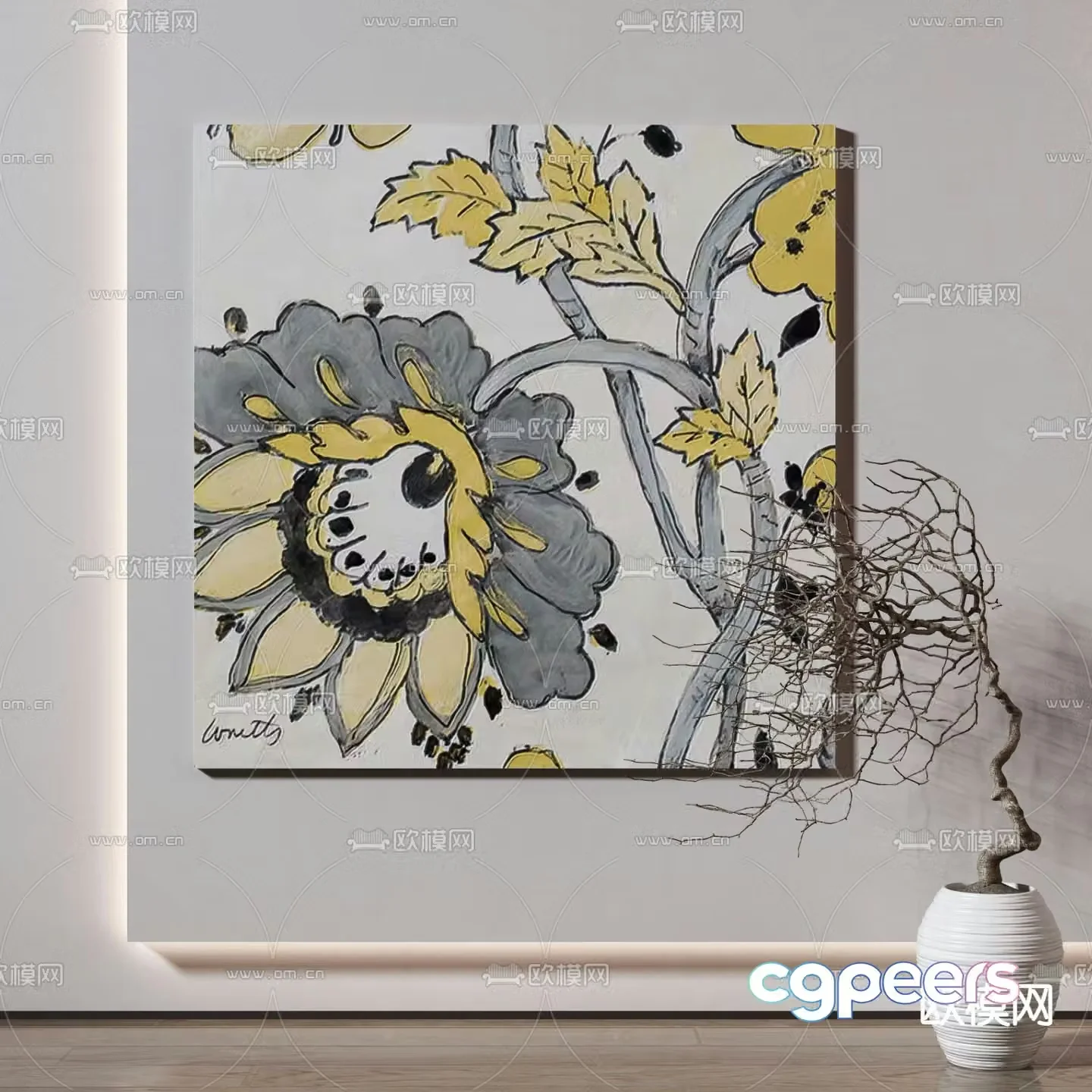 Wasabi decorative painting cartoon hand-drawn 3d model