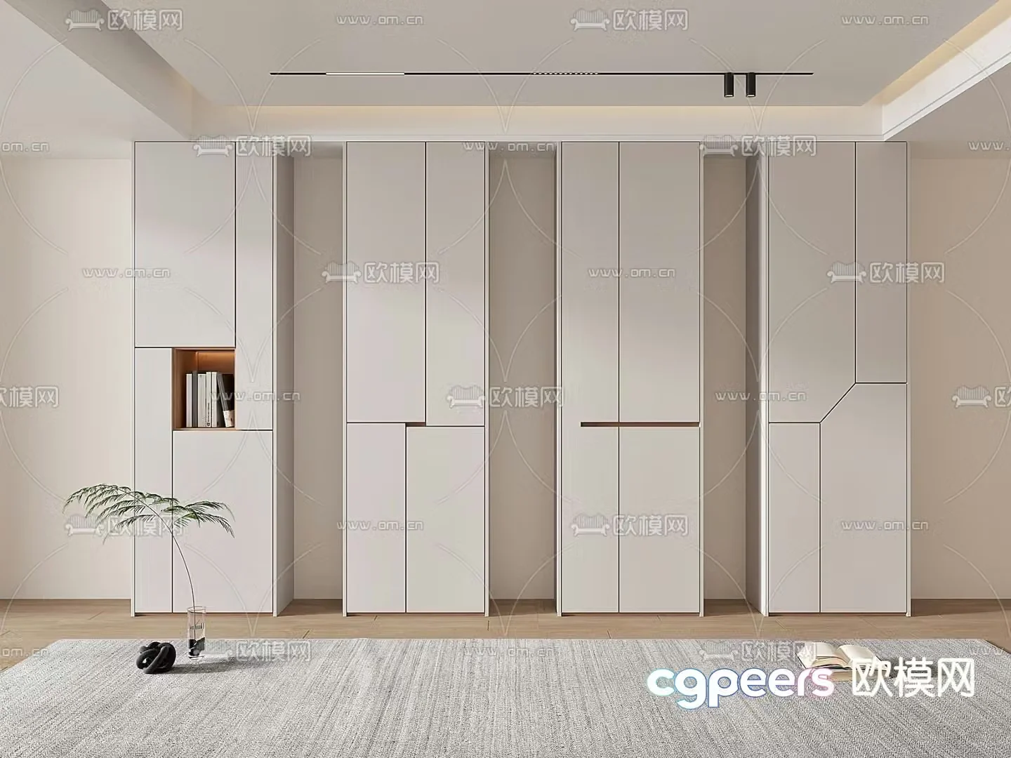 Segmented balcony cabinet storage cabinet 3d model