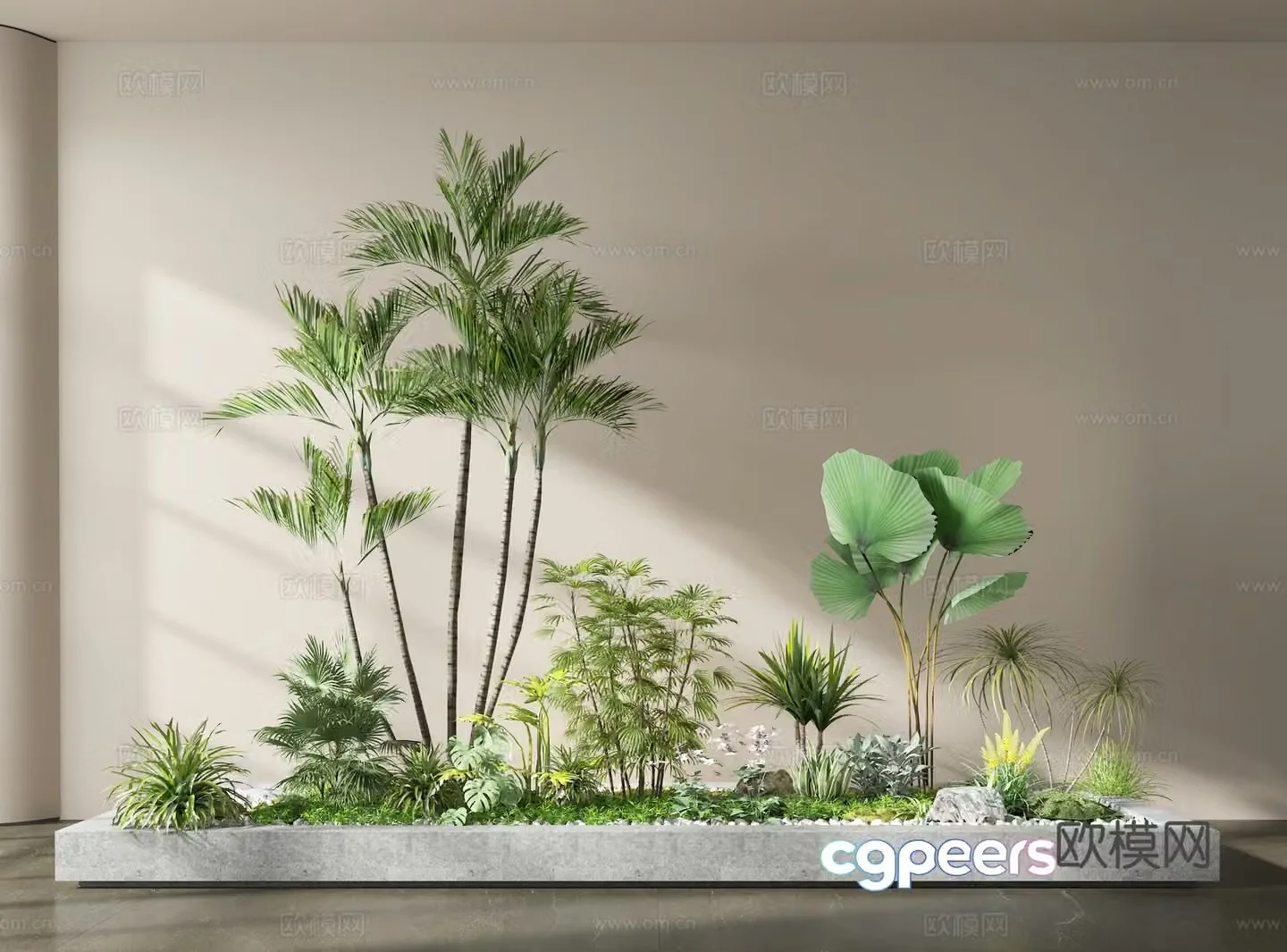 Green plant pile plant landscaping indoor landscaping green plant flower box 3D model