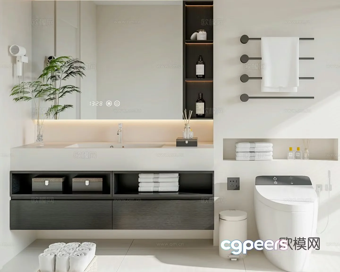 Modern bathroom cabinet bathroom cabinet 3d model