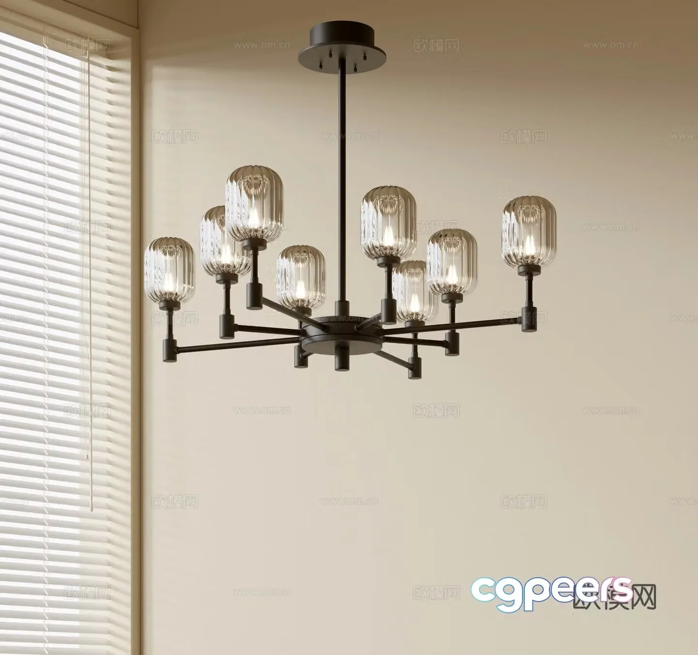 Modern simple chandeliers Nordic style chandeliers Mediterranean style chandeliers Study lamp combination Restaurant lamp 3D model
