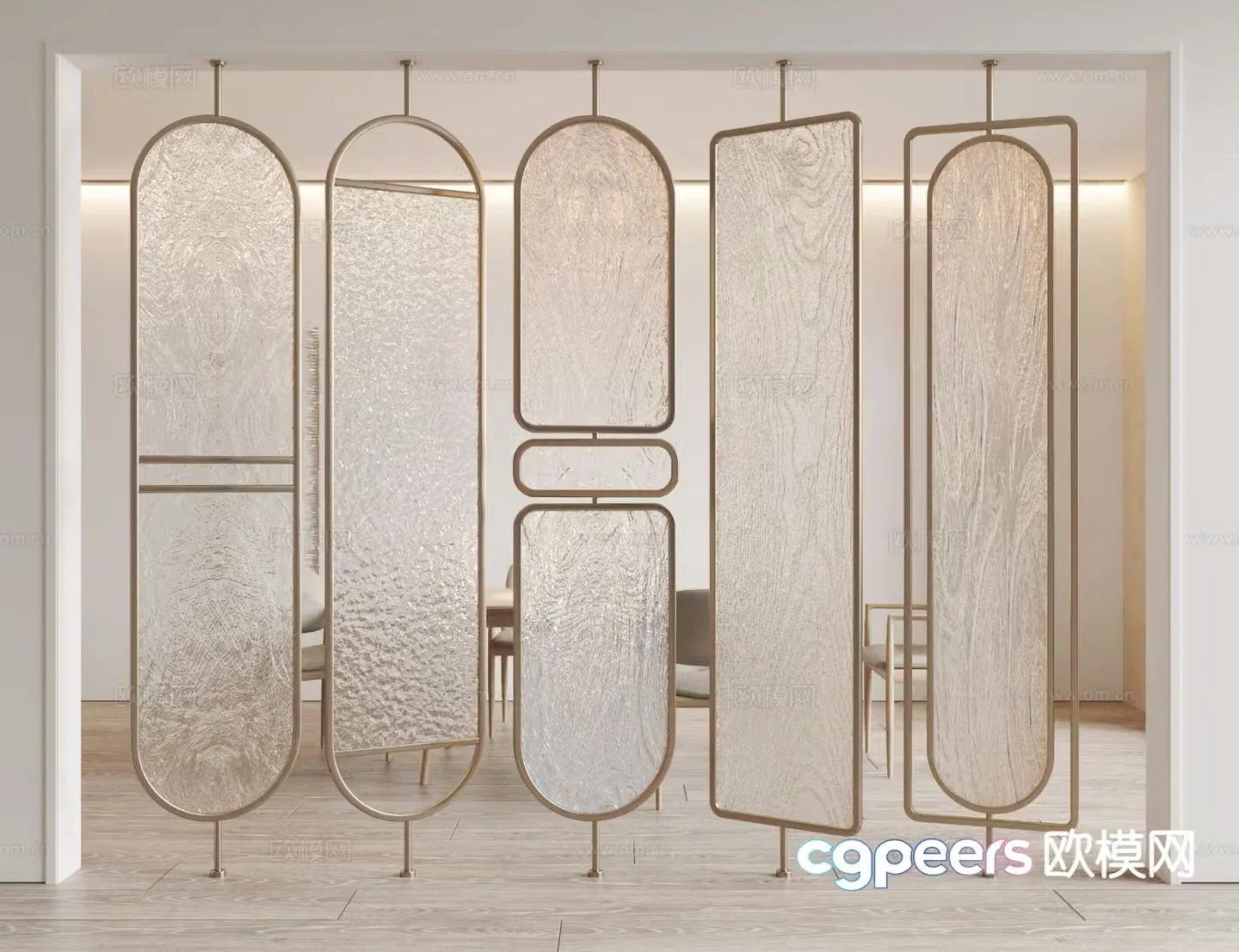 Modern glass partition 3d model