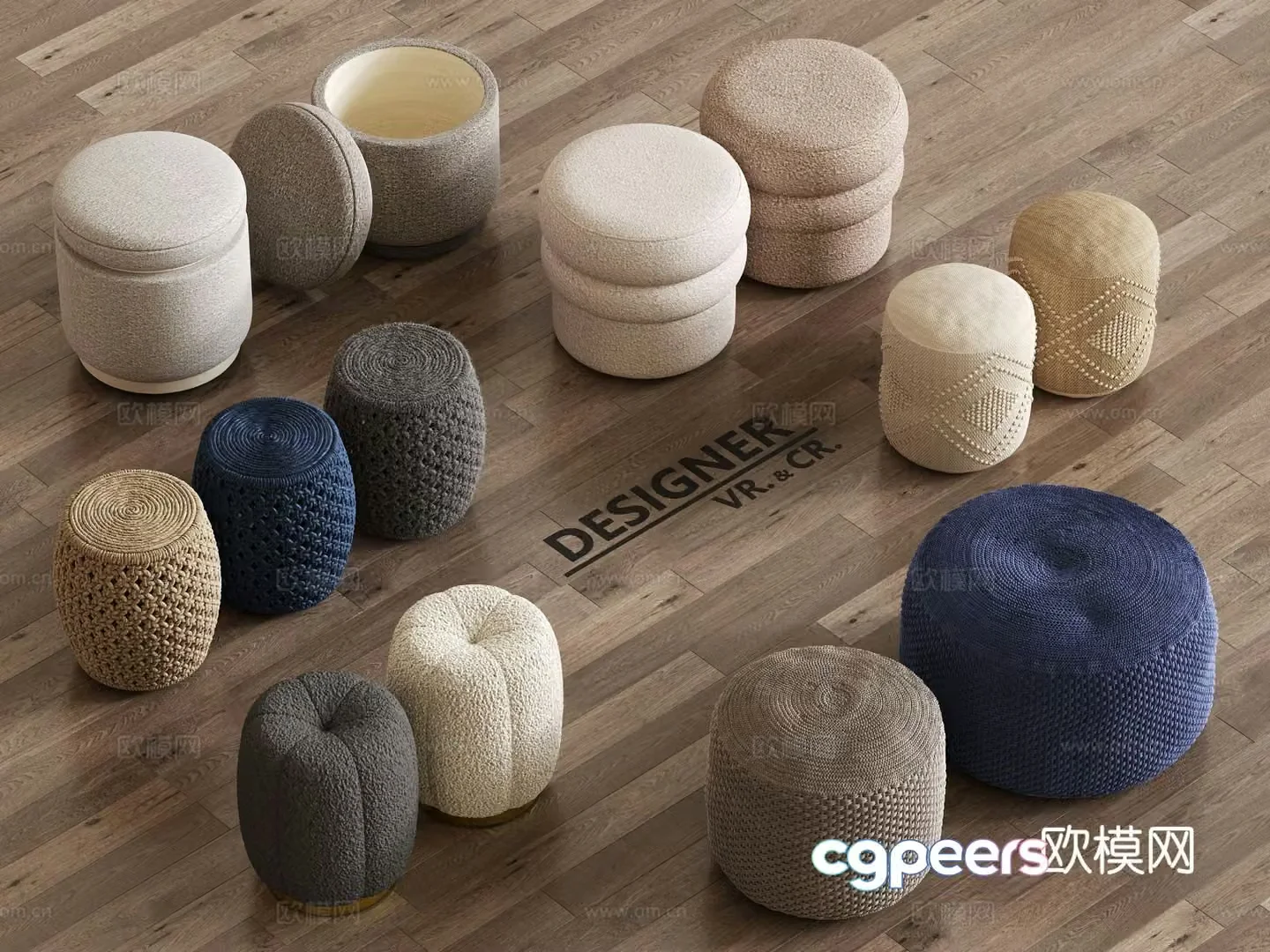 Modern stool low stool round stool stool 3d model