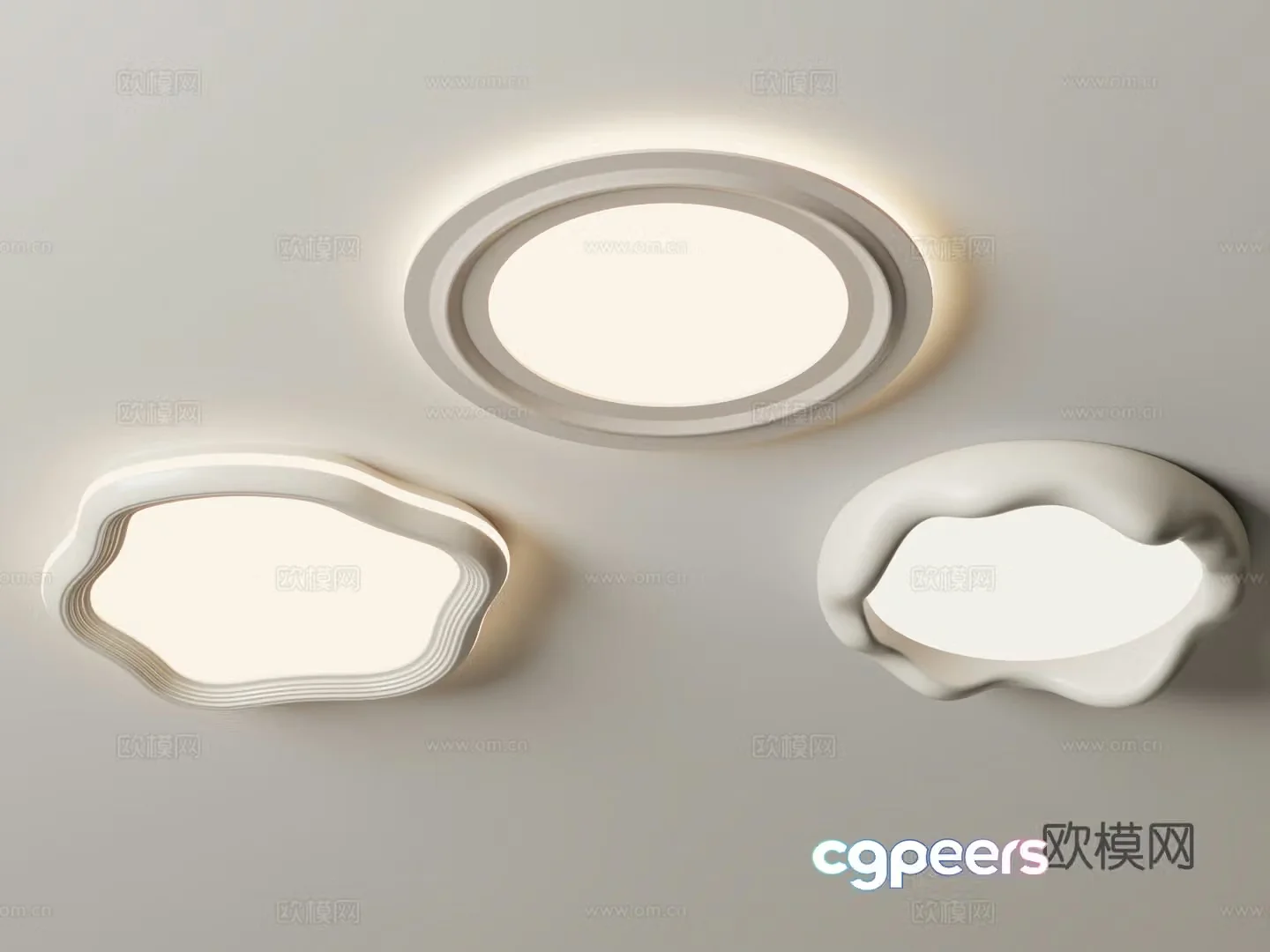 Modern geometric ceiling lamp 3d model