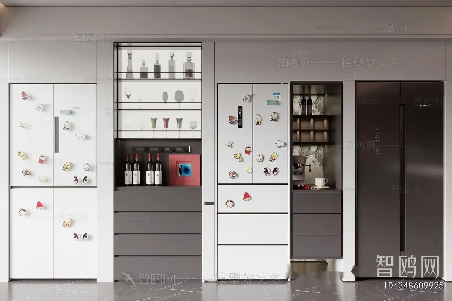 Modern Kitchen Design 3D Model – 2492 – CORONA Render