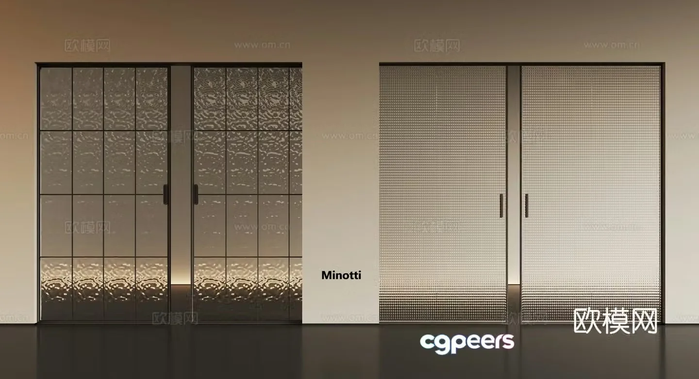 Modern sliding door sliding door glass sliding door pocket sliding door 3d model