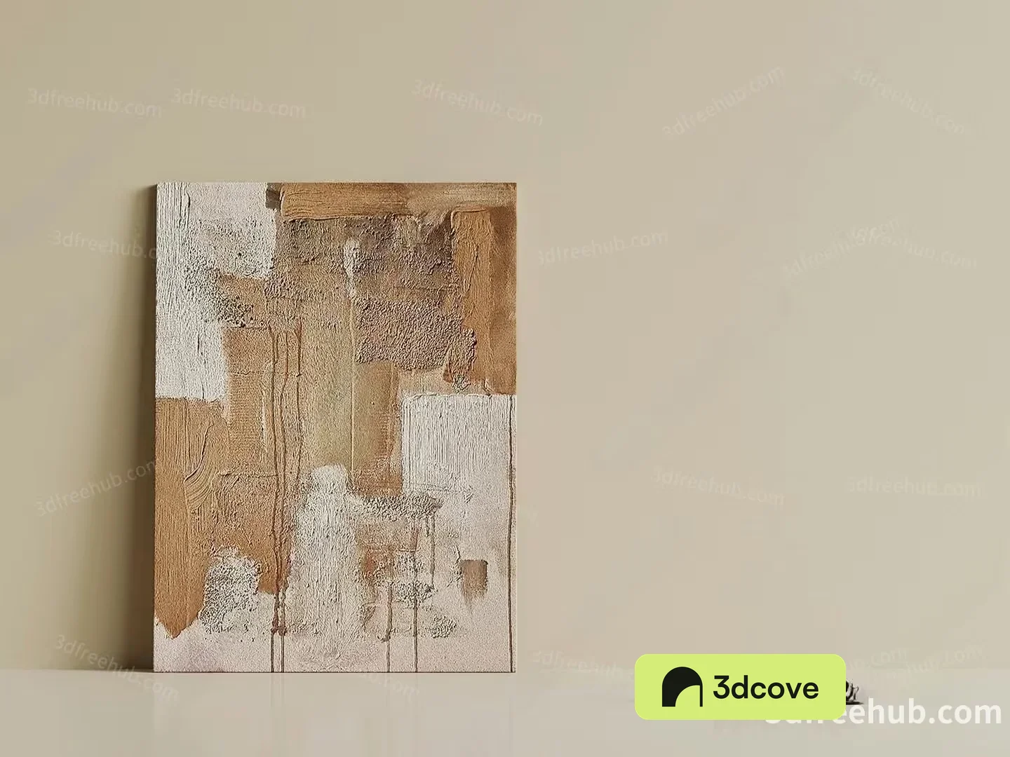 Abstract Art Piece On A Beige Background