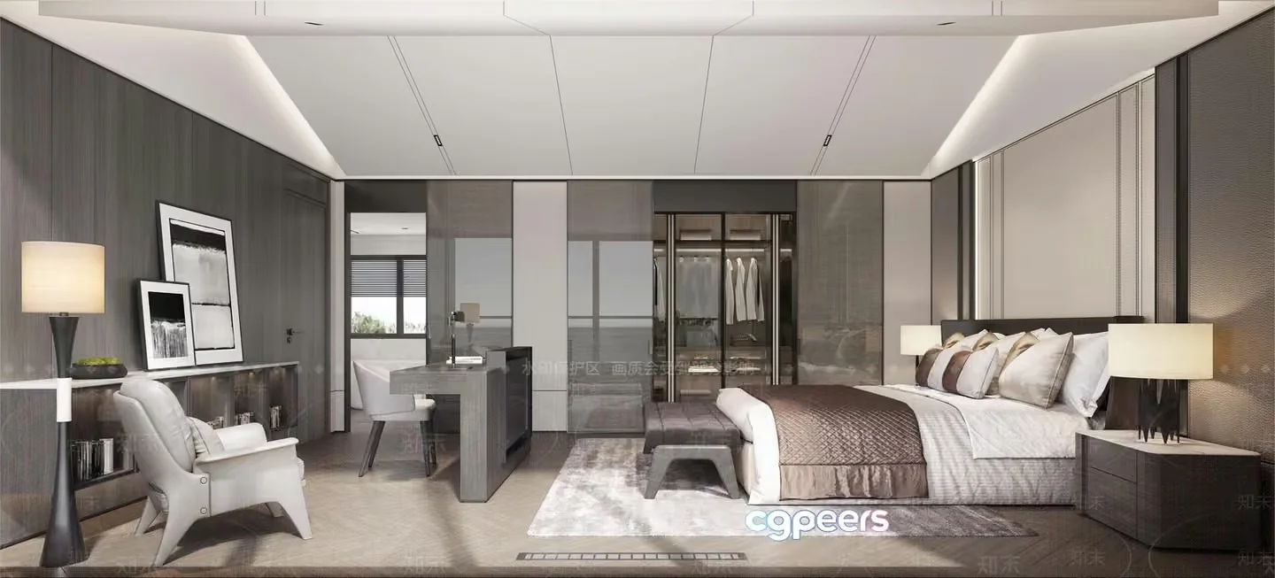 Modern Luxury Bedroom 3D Model – 3771 – VRAY Render