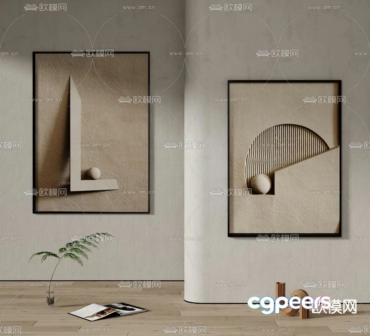 Three-dimensional painting Abstract painting Decorative painting 3d model