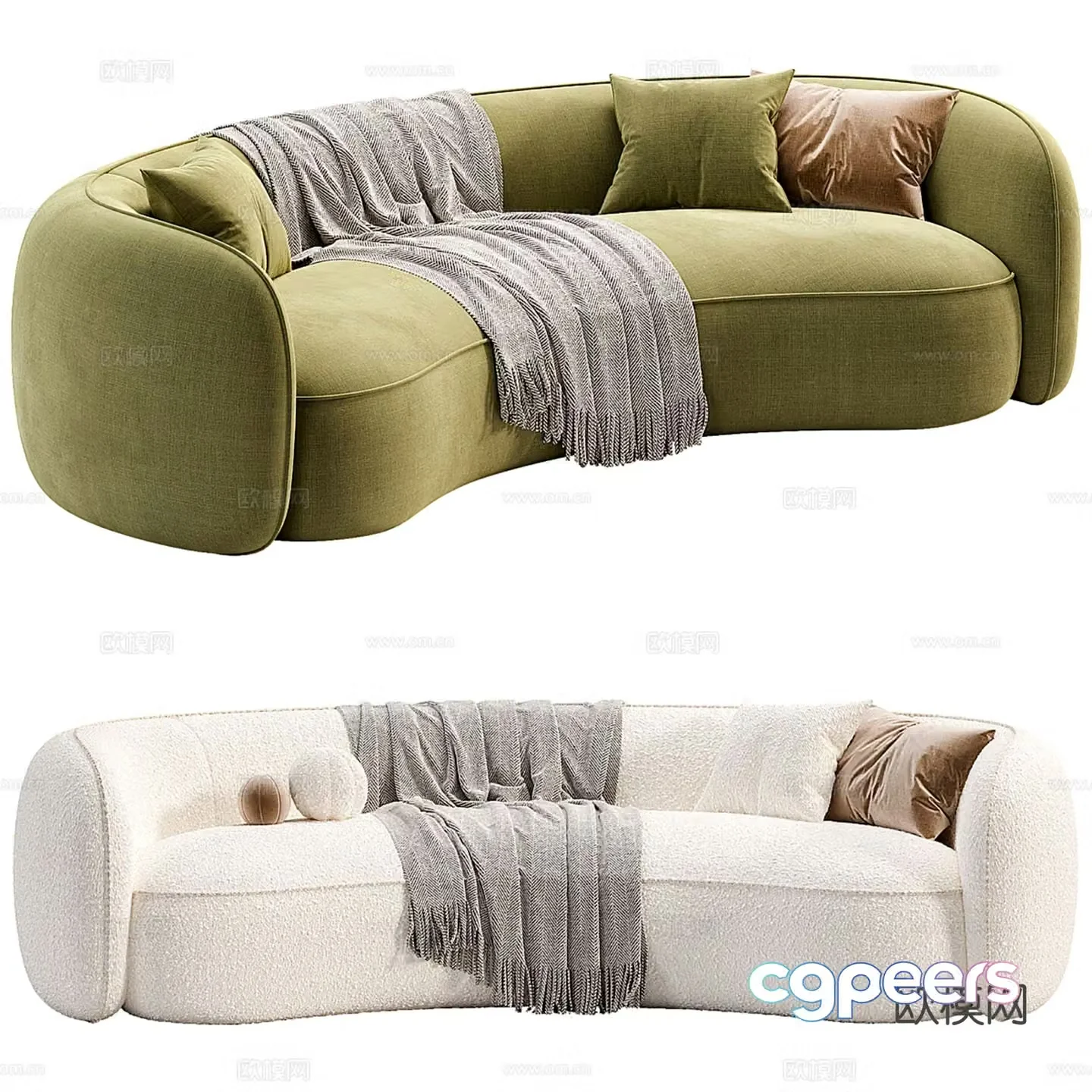 Special shaped sofa curved sofa 3d model