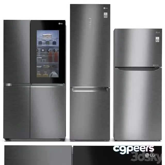 3ds Max Free – Refrigerator set LG 8
