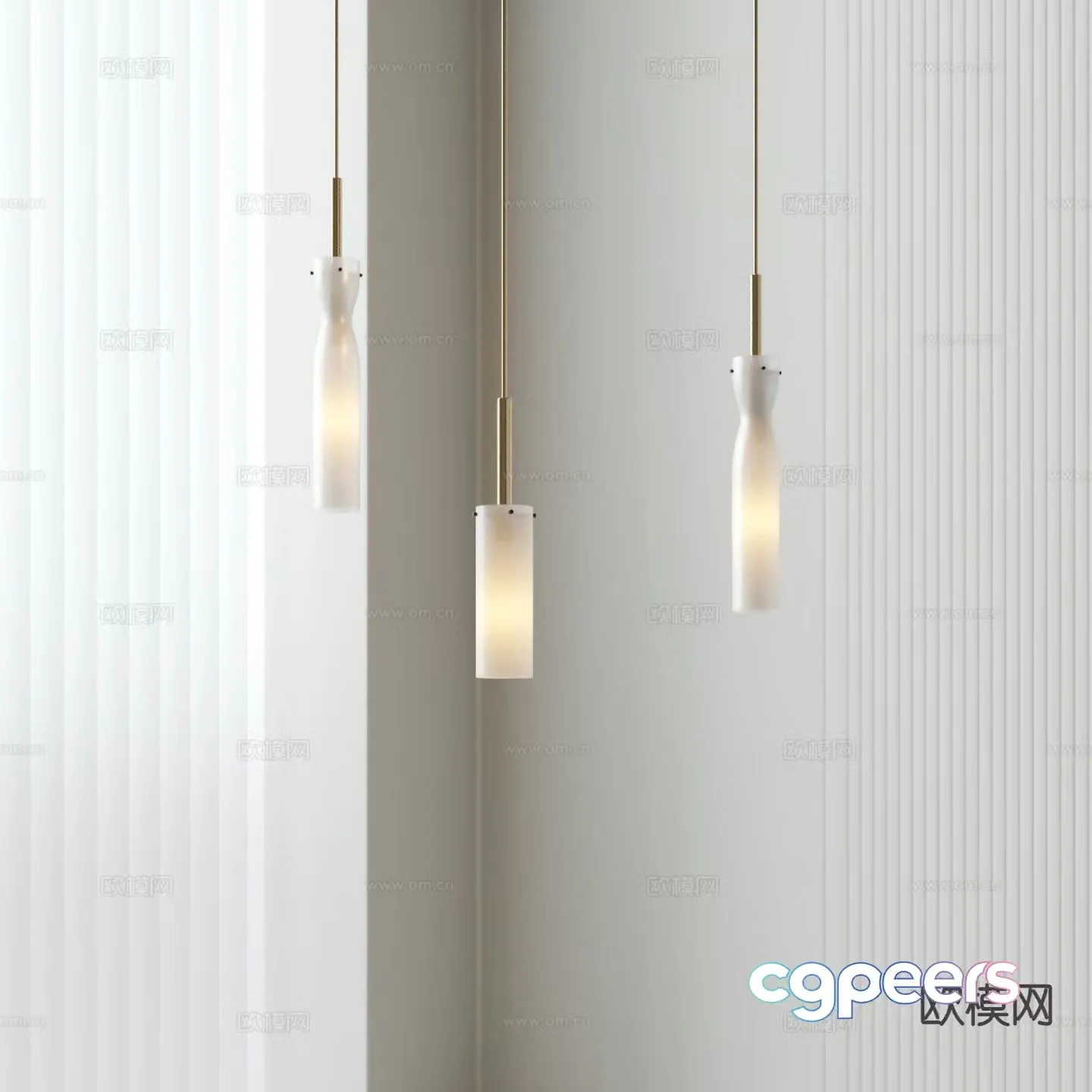 Cream style small chandelier 3d model