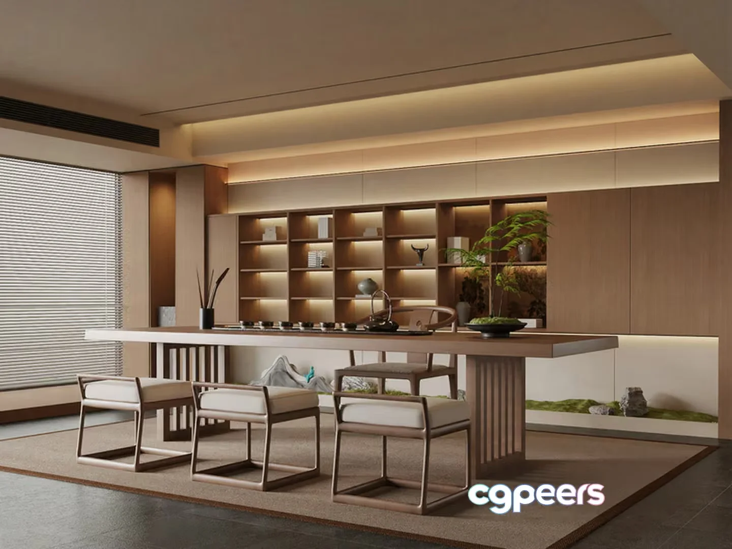 Modern Dining Room 3D Model – 12095 – VRAY Render