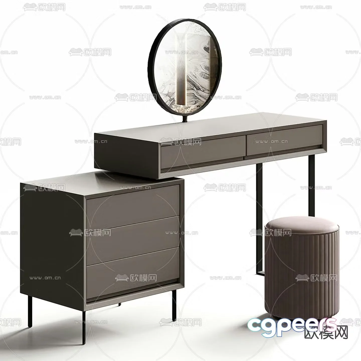 Modern dressing table makeup table 3d model