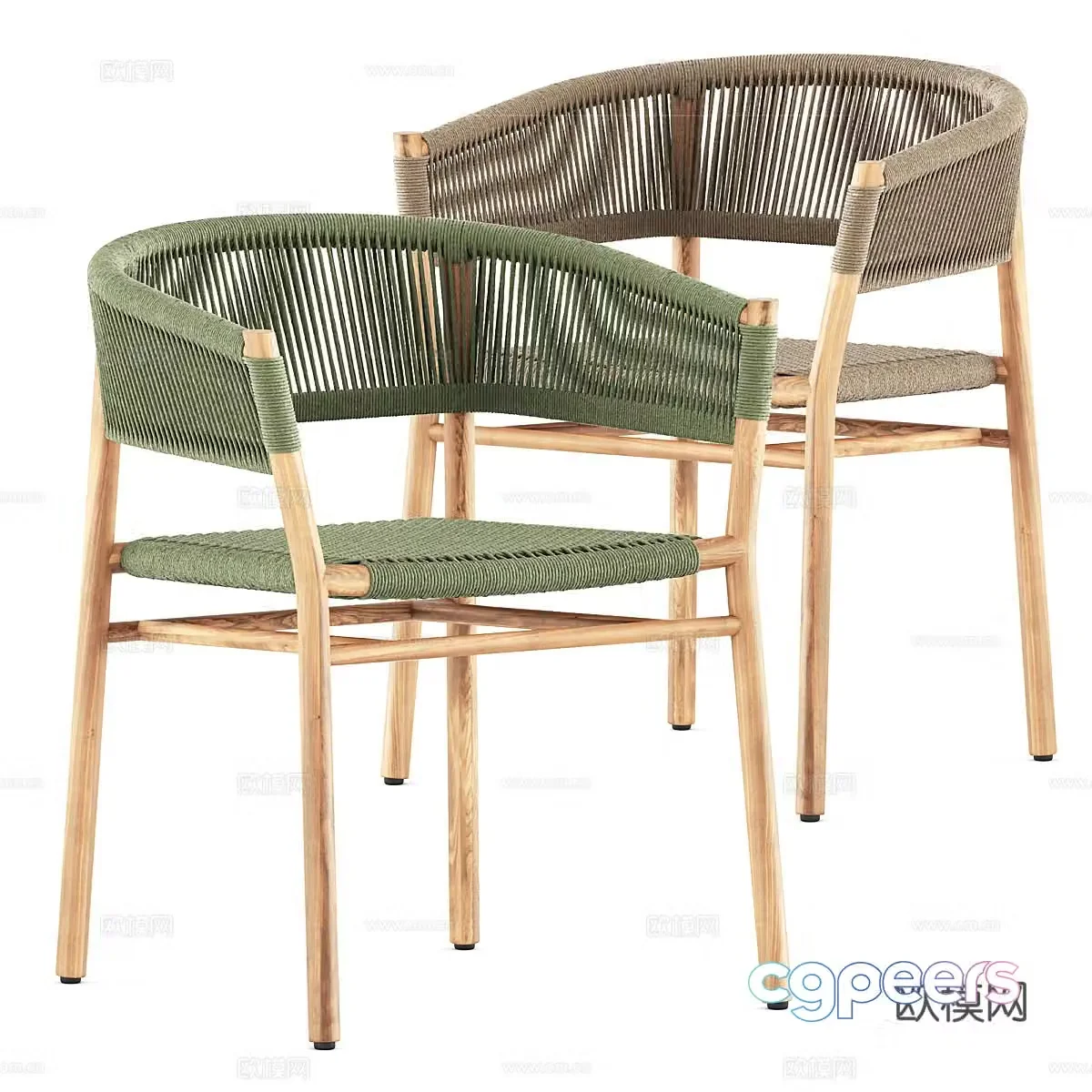 New Chinese Ethimo’s Kilt Dining Armchair 3D Model