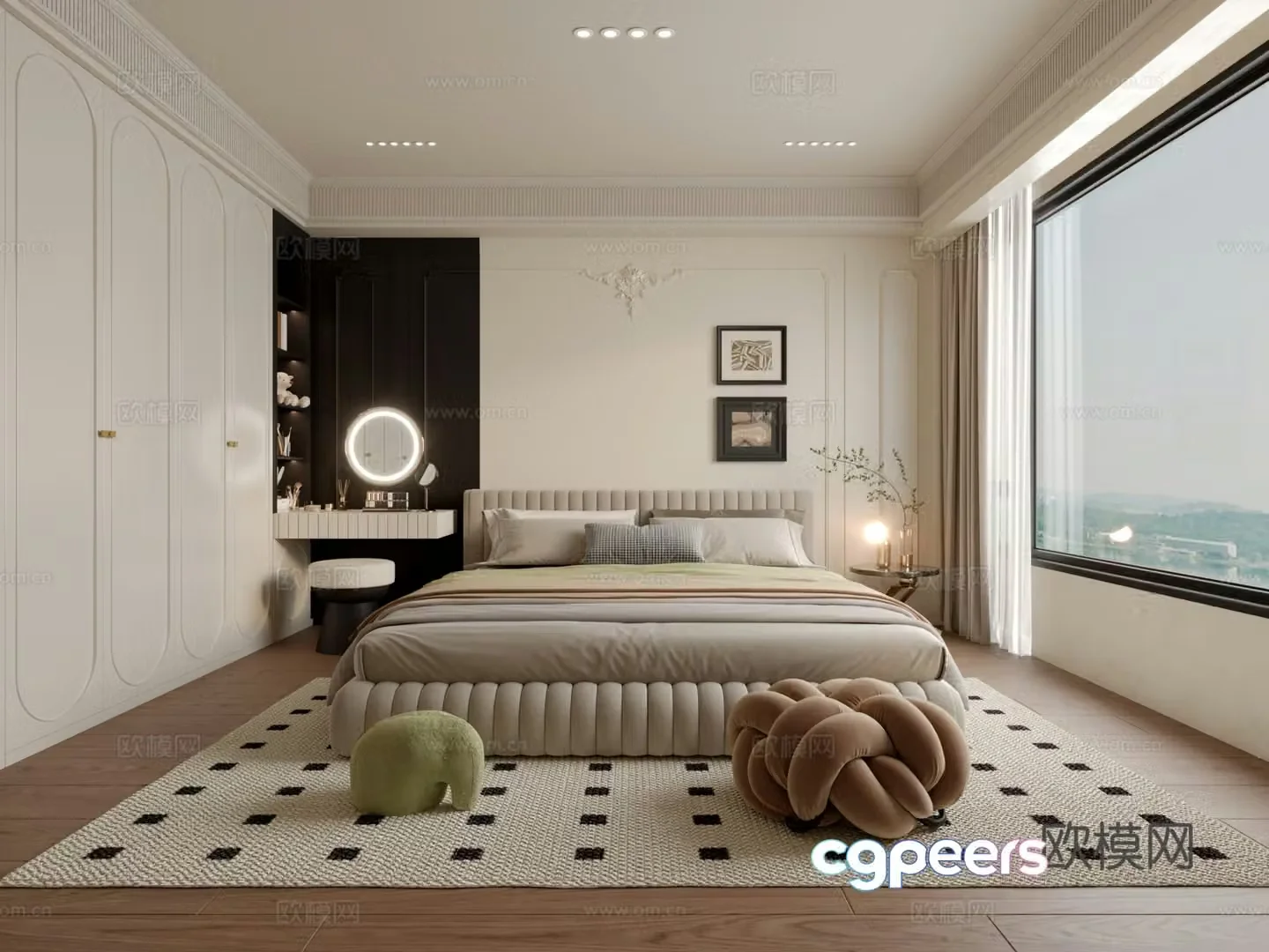 French retro bedroom 3d model