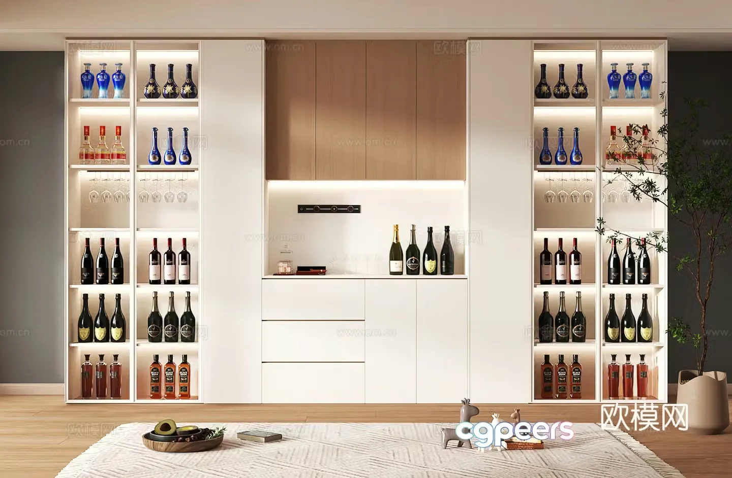 Wine cabinet design Wine cabinet red wine cabinet bar wine cabinet partition wine cabinet 3D model