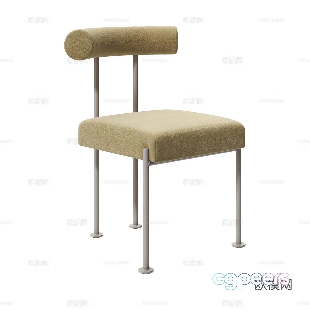 Midj Extremely Simple Chair Modern Single Chair Dining Chair Fabric Single Chair Cloth Chair Stainless Steel Chair 3D Model