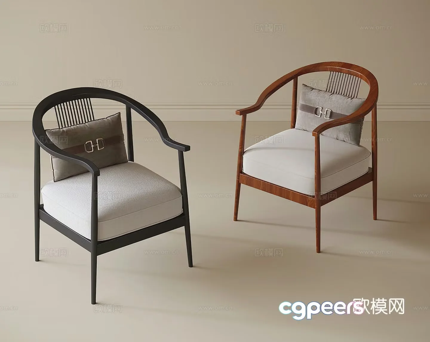 New Chinese style single chair tea chair dining chair book chair 3d model