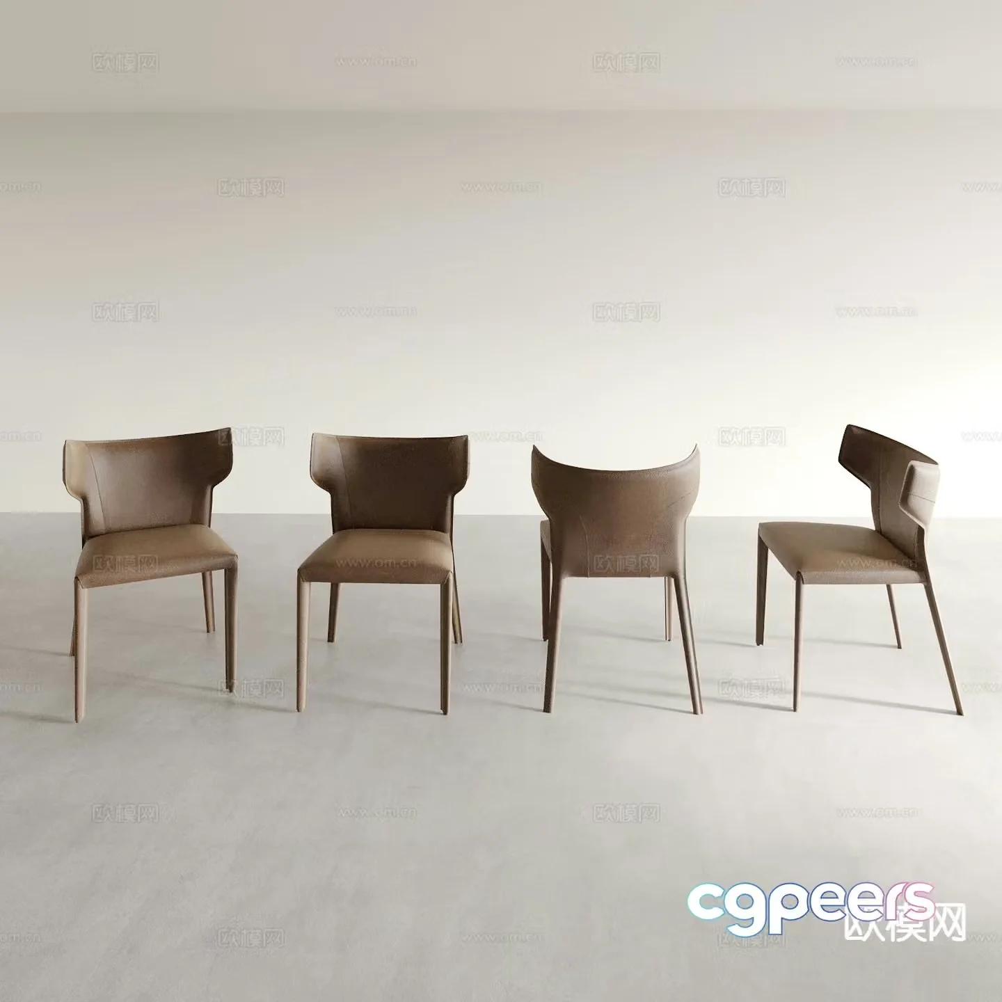 Modern chair dining chair sofa chair back chair 3d model