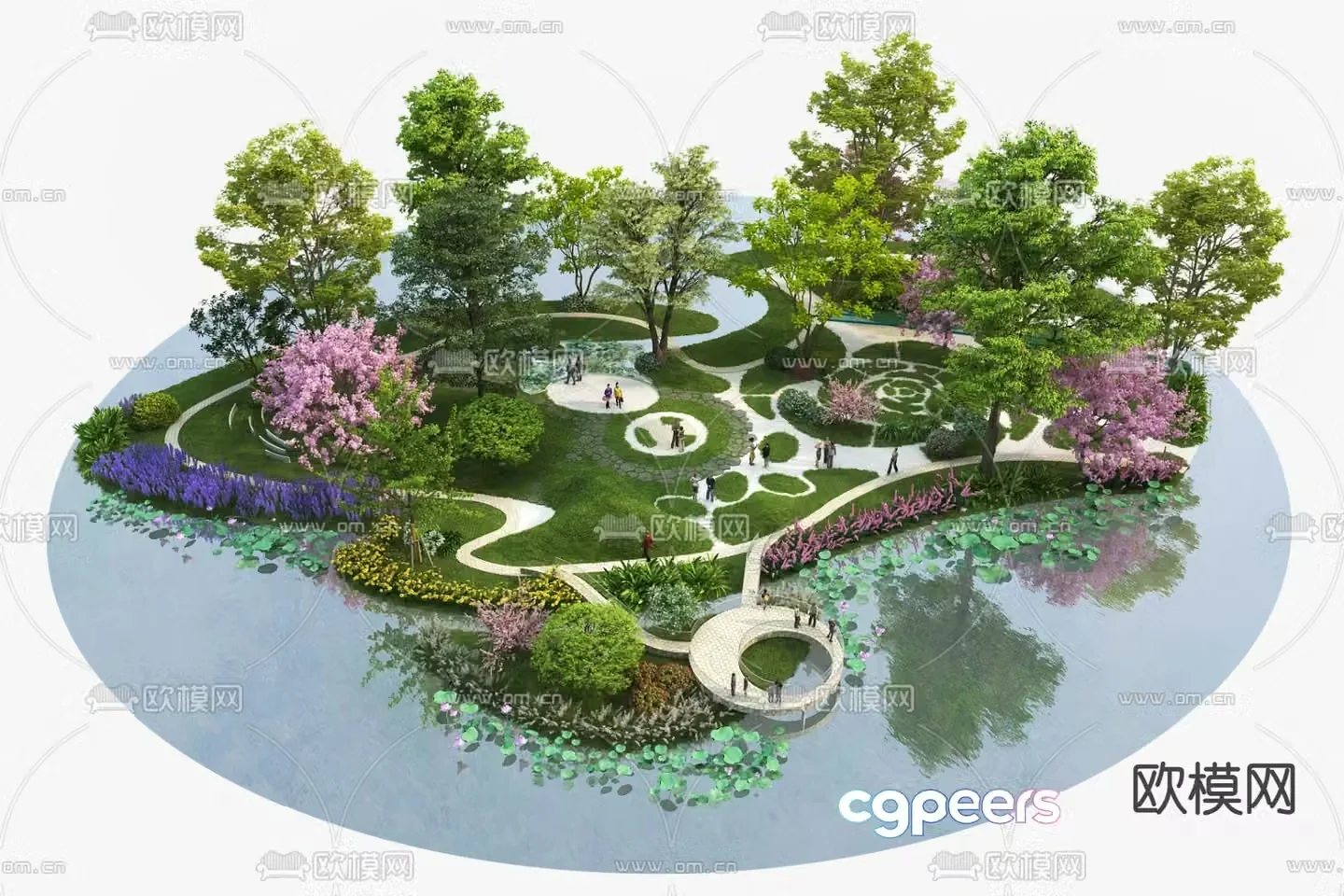 garden landscape park landscape 3d model