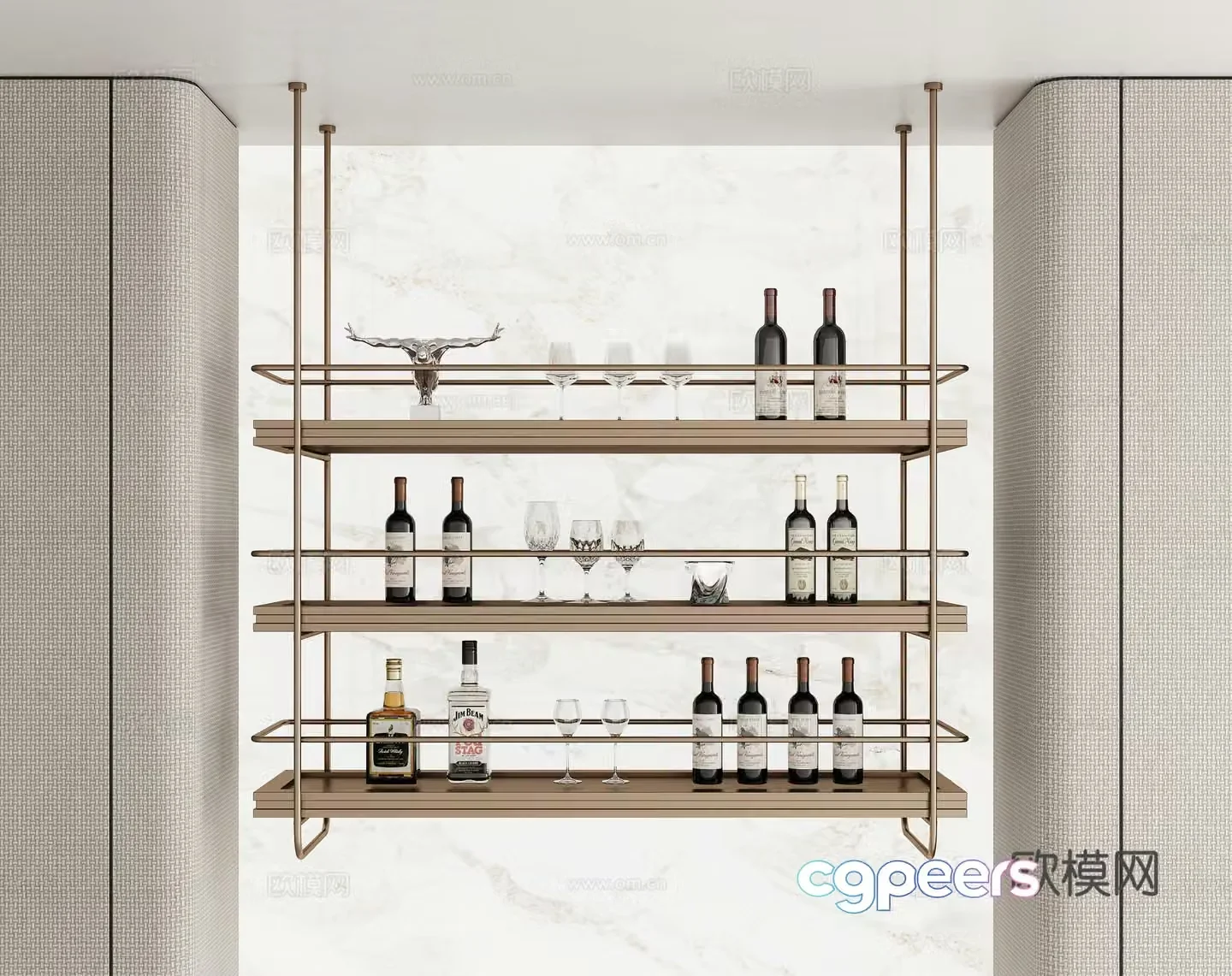 Modern wine rack 3d model