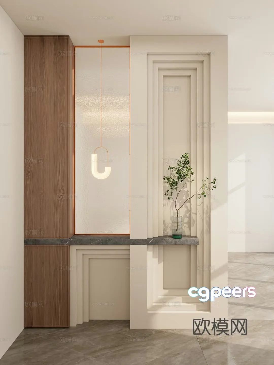 Italian China Co. Ltd. Scapa stacked ice cracked glass door partition entrance 3D model