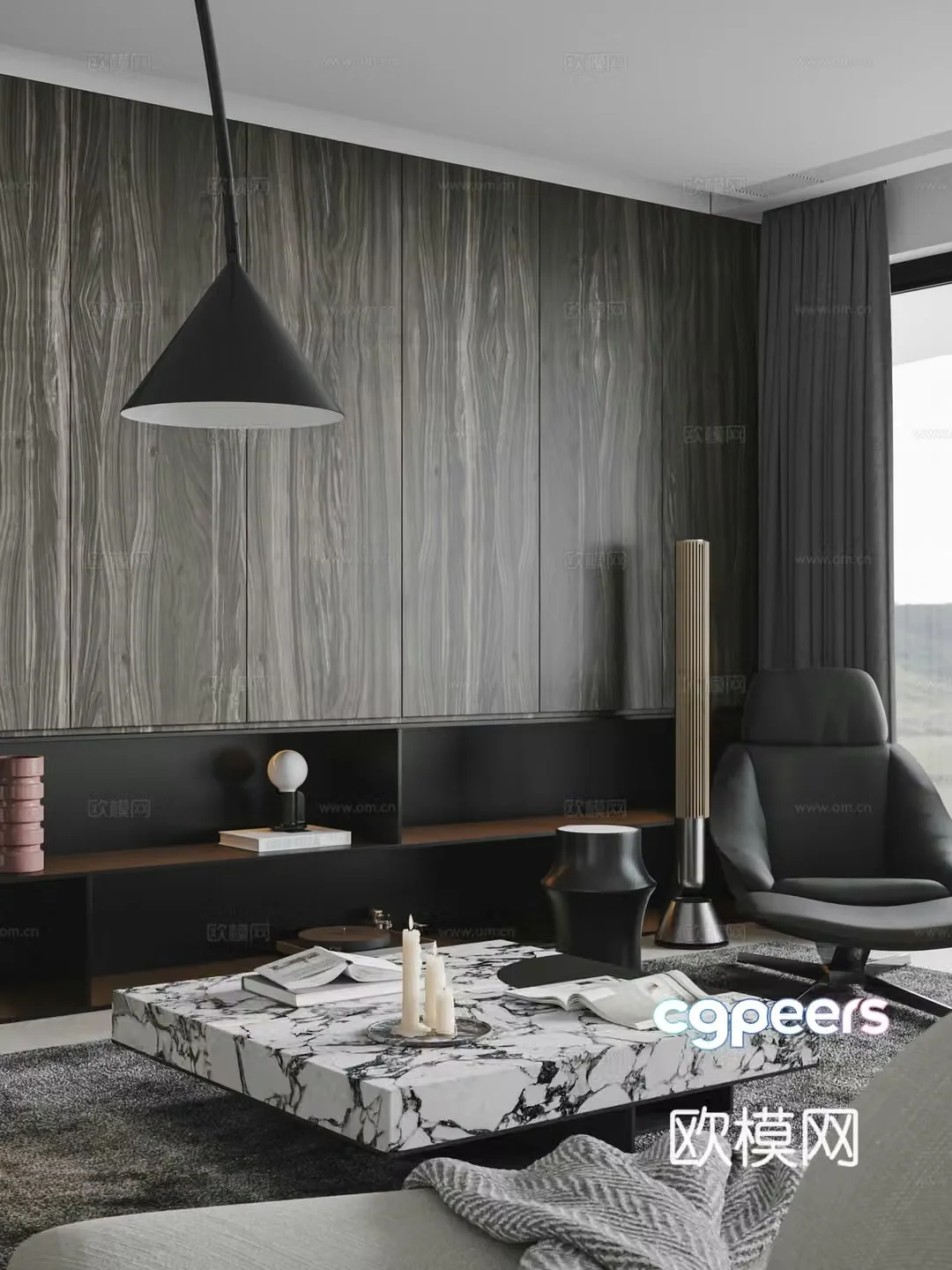 Modern home living room 3d model
