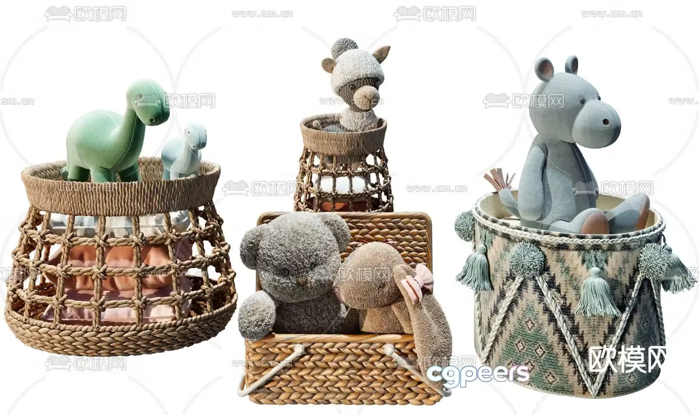 Modern alpaca children’s plush toy 3d model