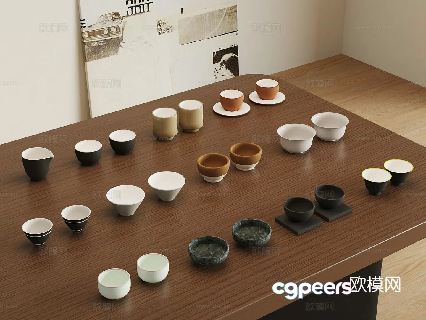 New Chinese style tea set tea 3D model
