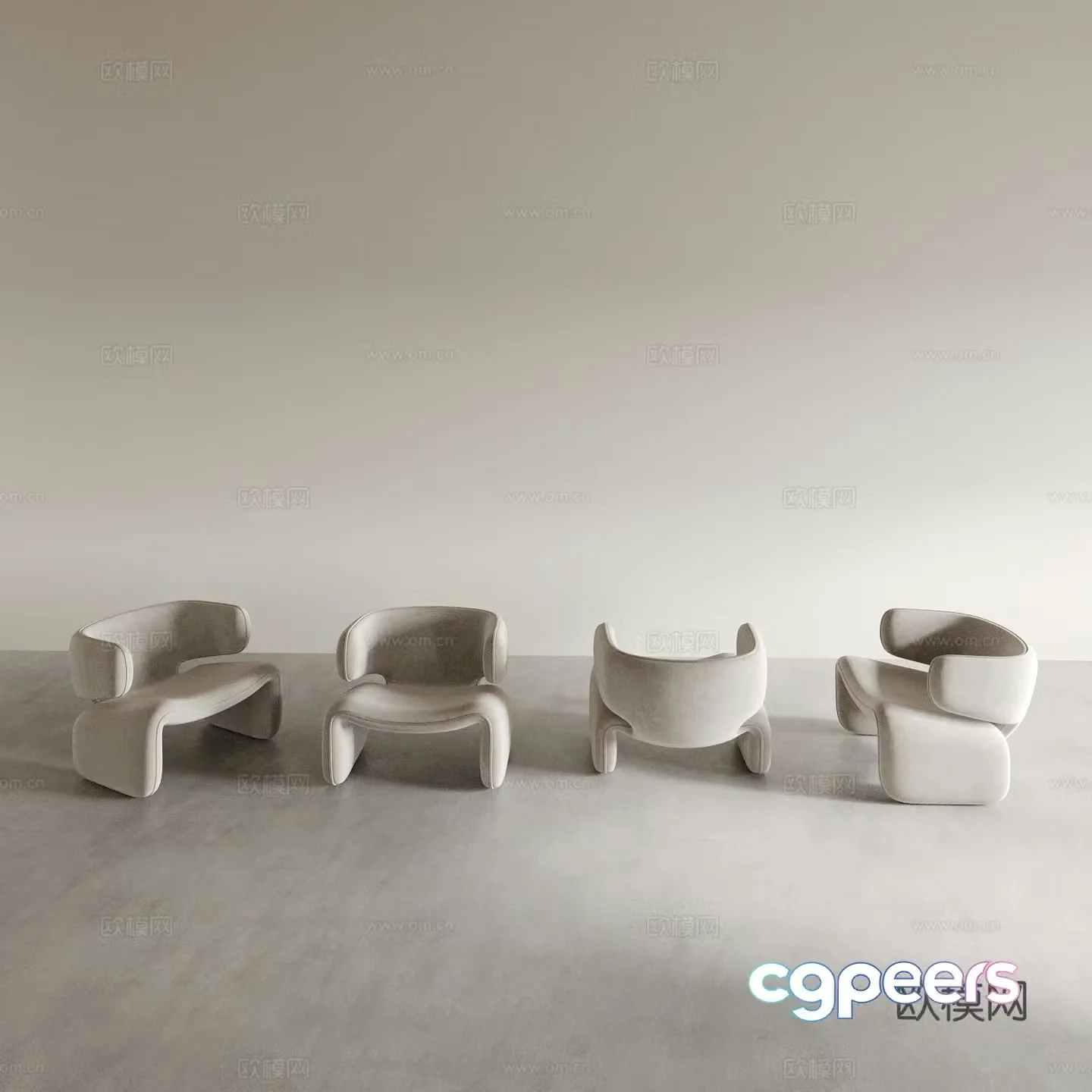 Modern leisure chair sofa chair back chair 3d model