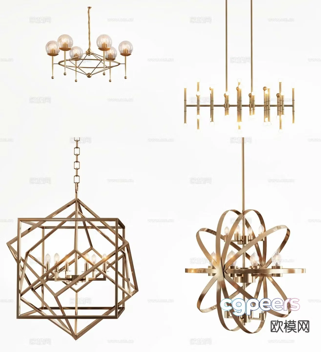 Light luxury chandelier art chandelier 3d model