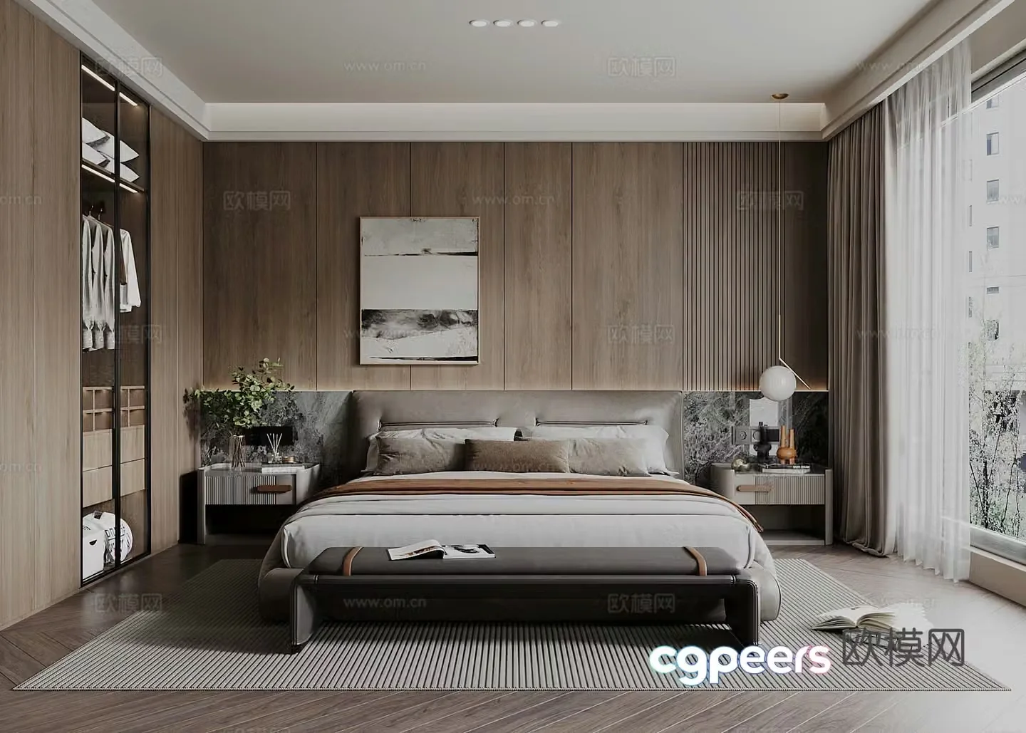 Modern Italian bedroom 3d model