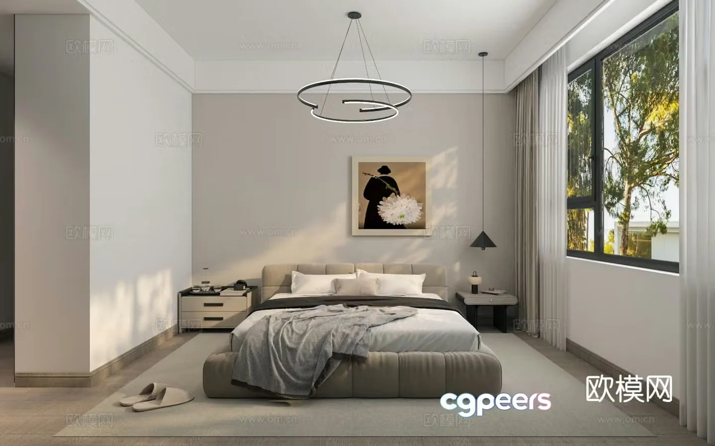 Modern bedroom master bedroom 3d model