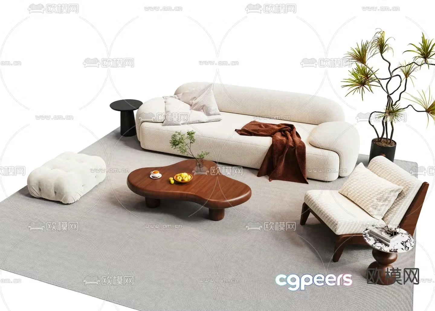 Wabi Sabi modular sofa 3d model