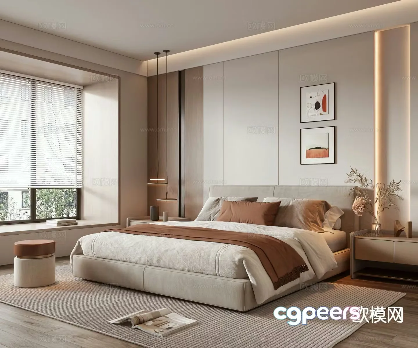 Modern bedroom master bedroom 3d model