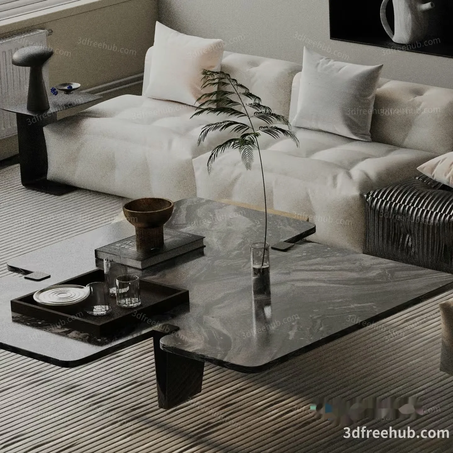 Modern Living Room 3D Model – 468 – VRAY Render