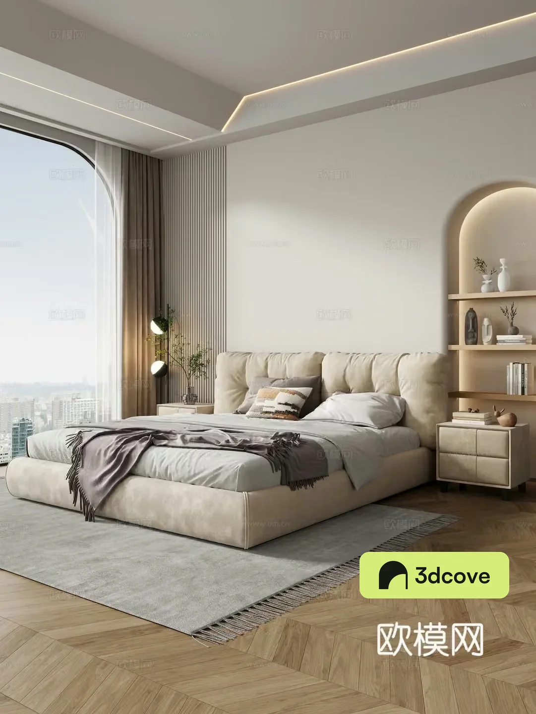 Modern creamy bedroom
