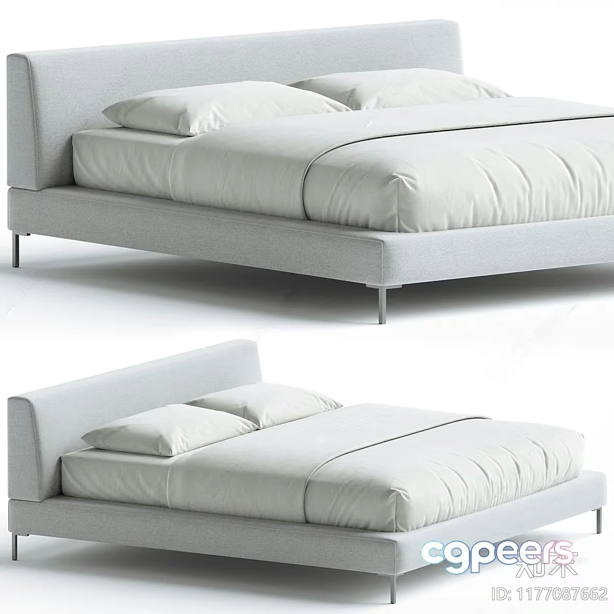 Modern Minimalist Bed 3D Model – 253 – CORONA Render