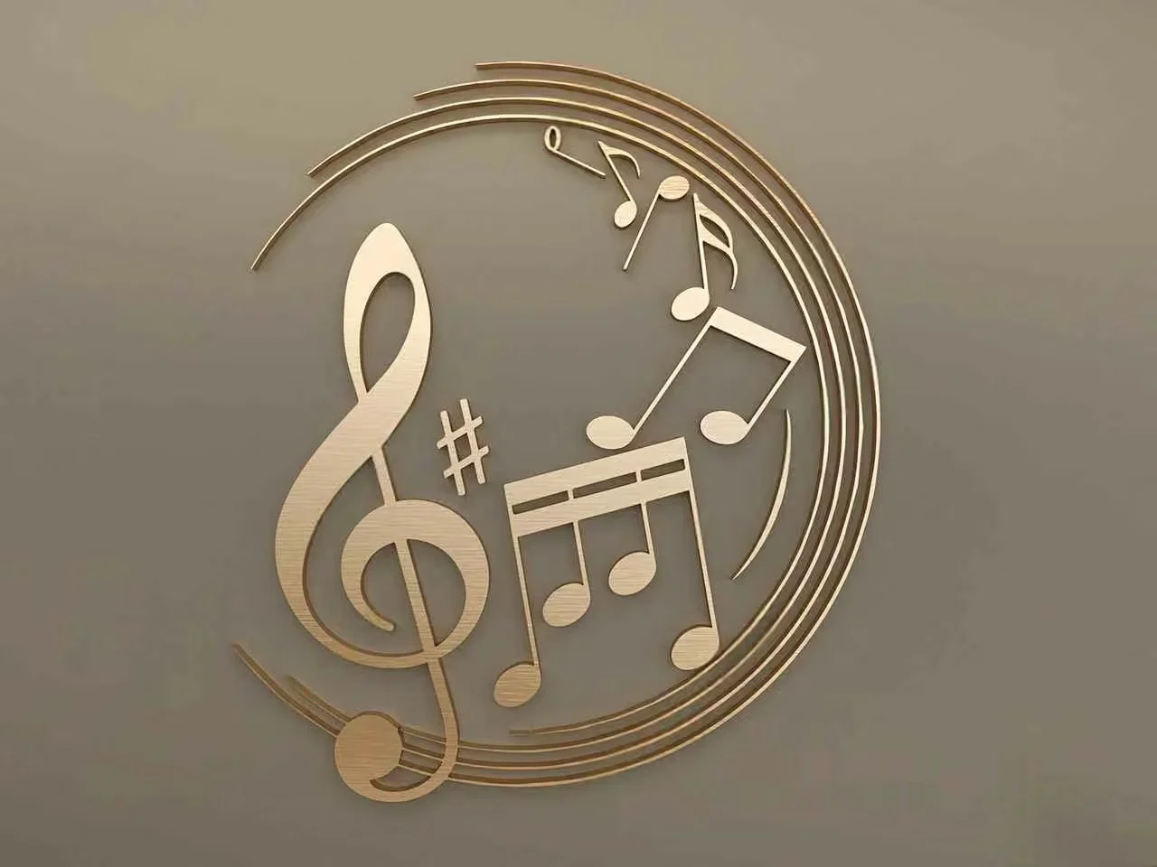 Musical Notesthe Image Features A Gold-Colored Design Of Various Musical Notes 3D Model – 5159 – VRAY Render