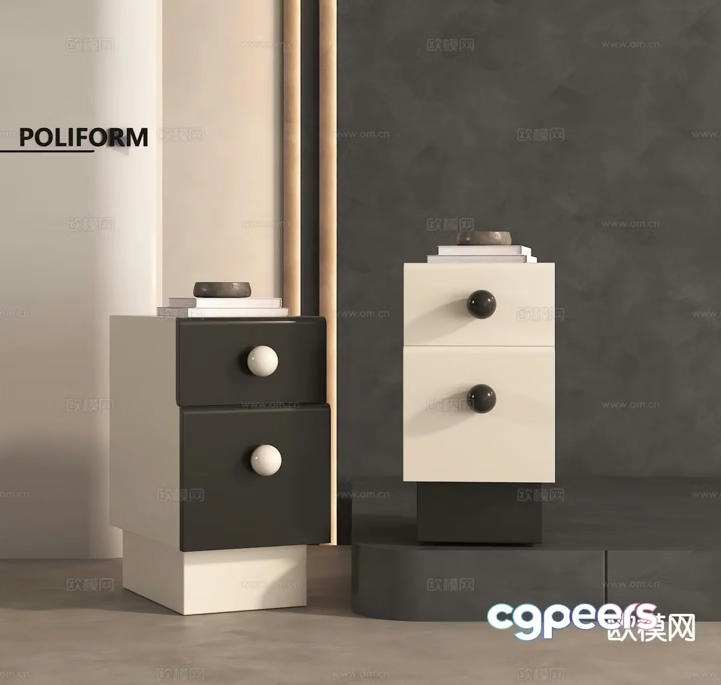 Modern bedside table 3d model